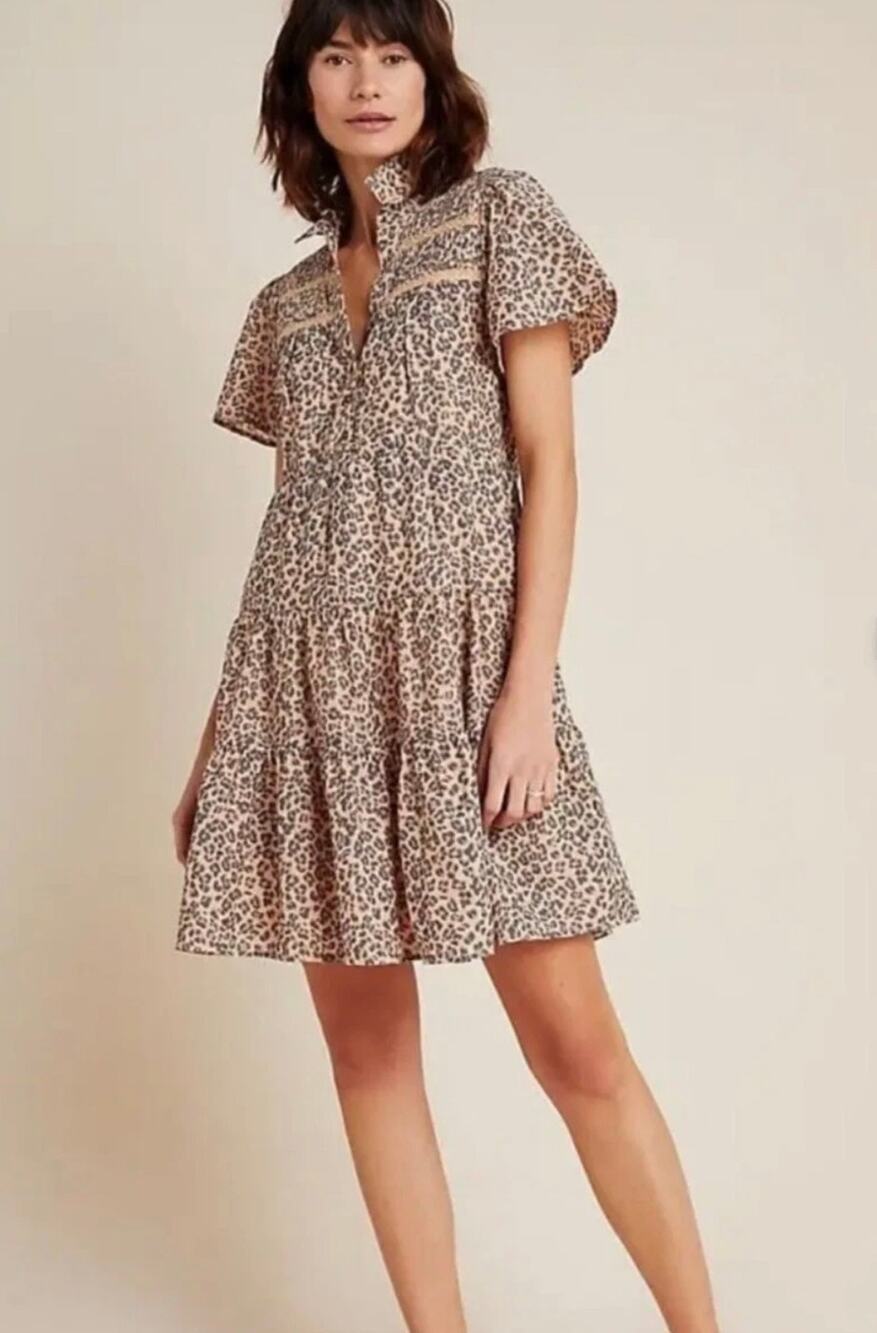 Anthropologie Georgina Tiered Leopard Print Dress XS
BOHO,